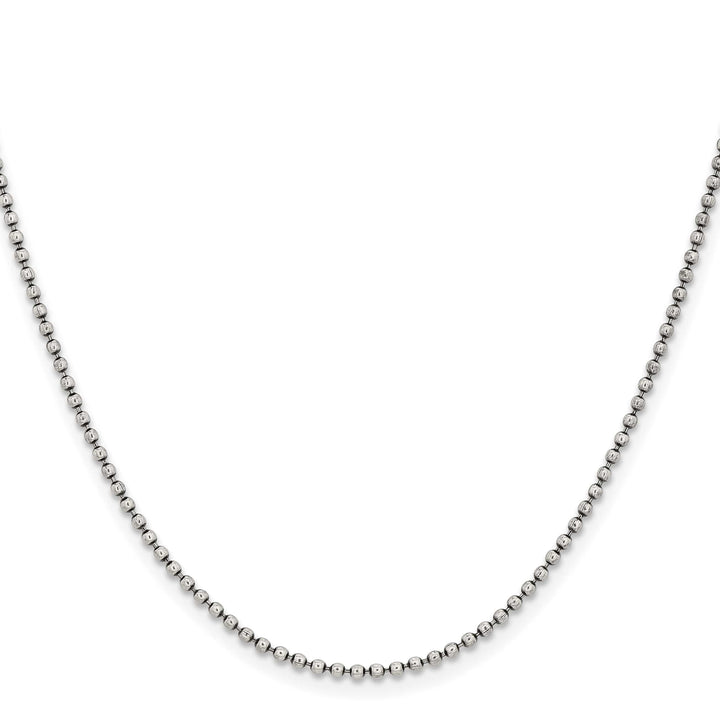 Chisel Stainless Steel Antiqued 2mm Beaded Ball Chain