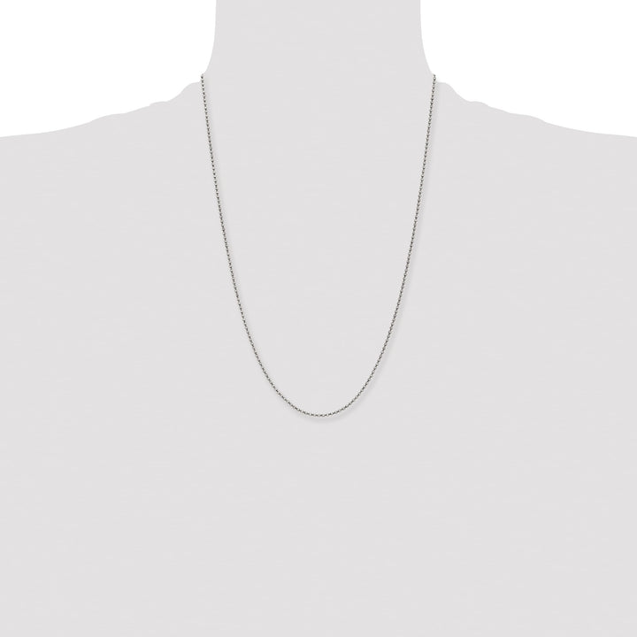 Chisel Stainless Steel Antiqued 2mm Beaded Ball Chain