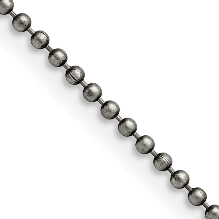 Chisel Stainless Steel Antiqued 2mm Beaded Ball Chain
