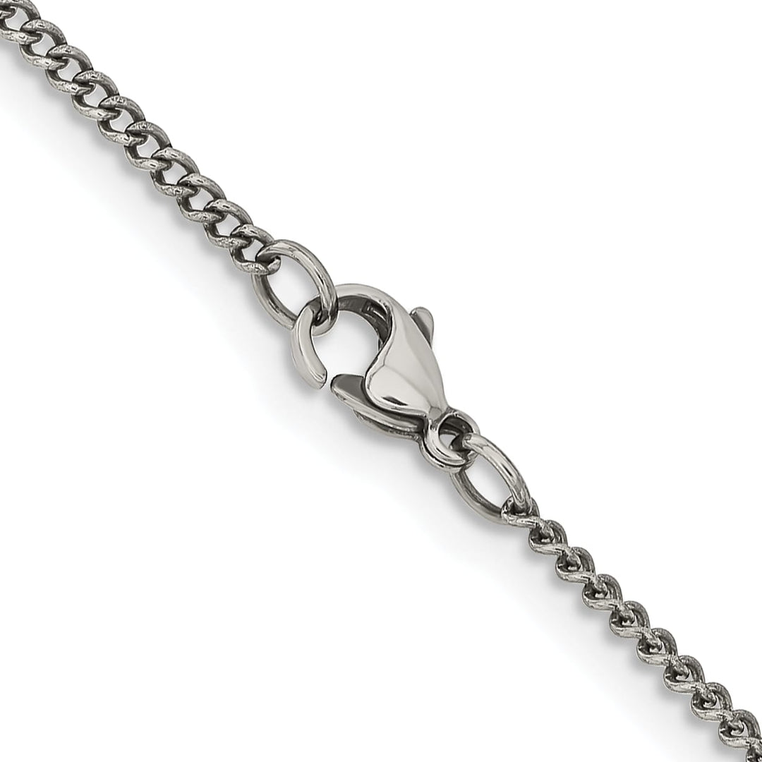 Chisel Stainless Steel Antiqued 2mm Round Curb Chain