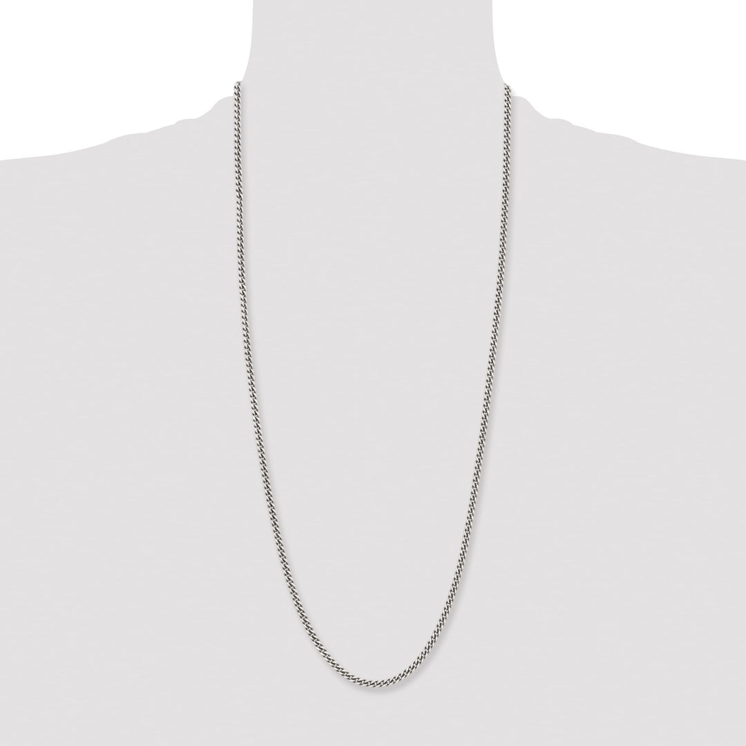 Chisel Stainless Steel Antiqued 4mm Round Curb Chain