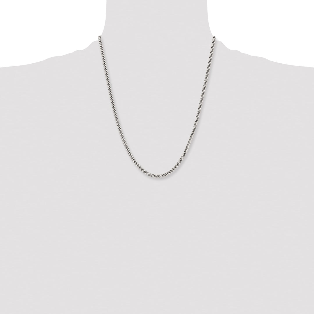 Chisel Stainless Steel Antiqued 4mm Round Curb Chain