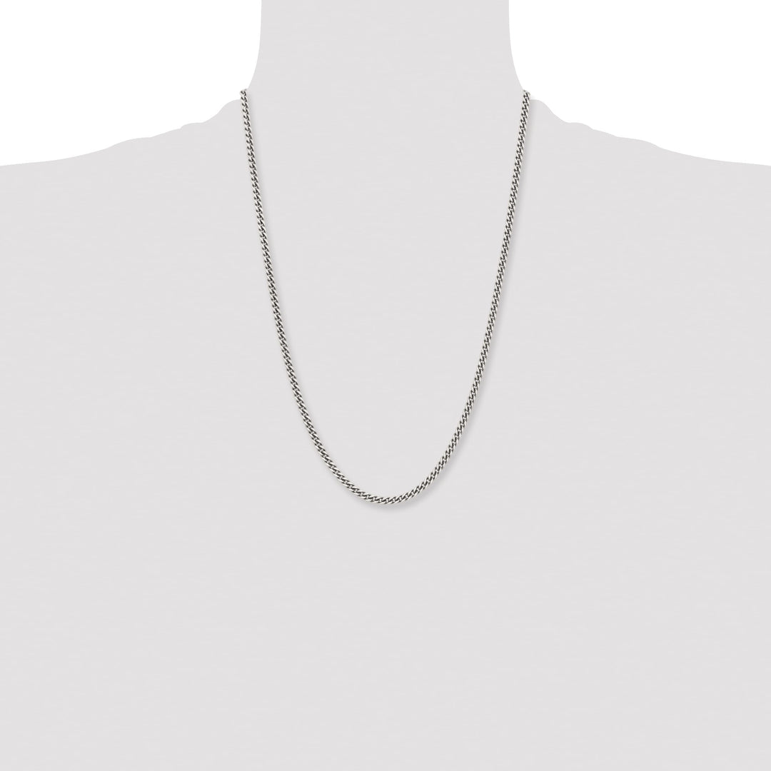 Chisel Stainless Steel Antiqued 4mm Round Curb Chain