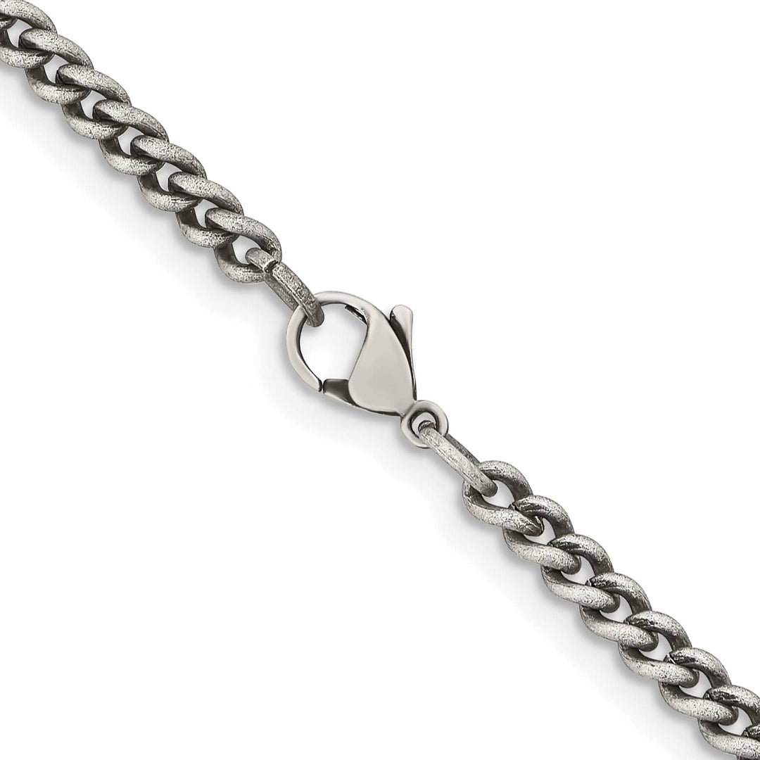 Chisel Stainless Steel Antiqued 4mm Round Curb Chain