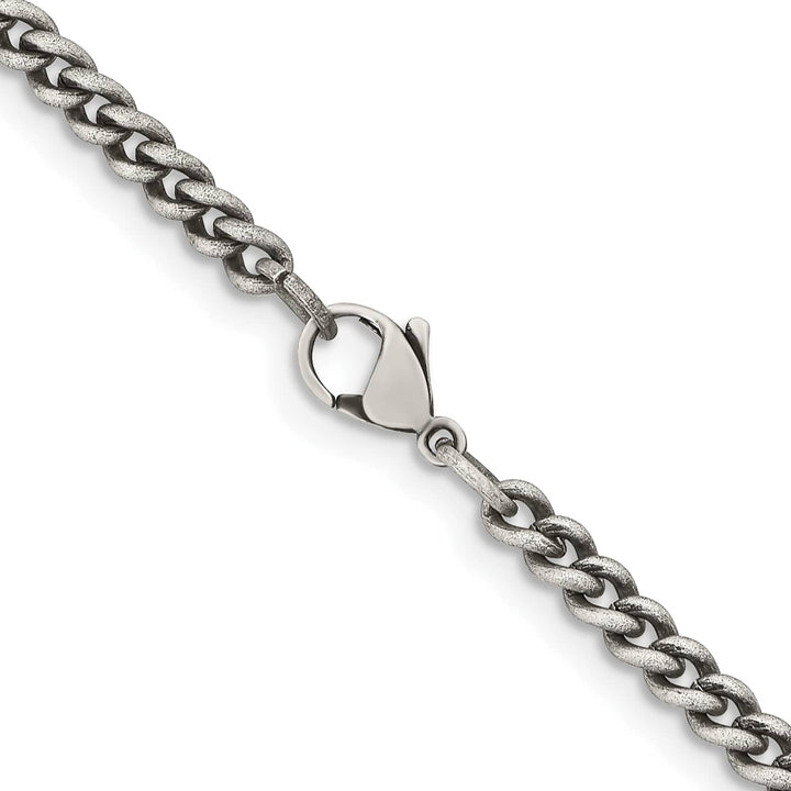 Chisel Stainless Steel Antiqued 4mm Round Curb Chain