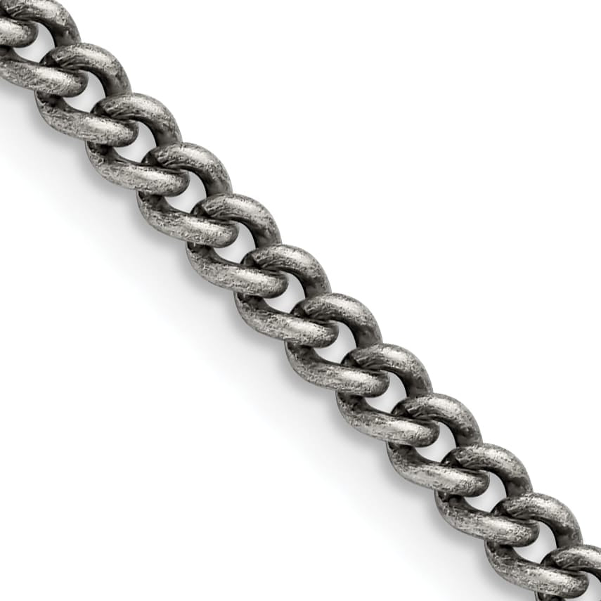 Chisel Stainless Steel Antiqued 4mm Round Curb Chain