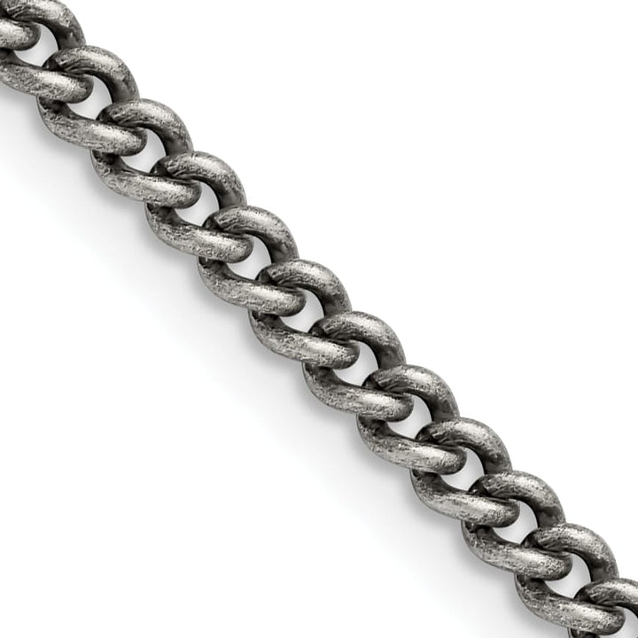 Chisel Stainless Steel Antiqued 4mm Round Curb Chain