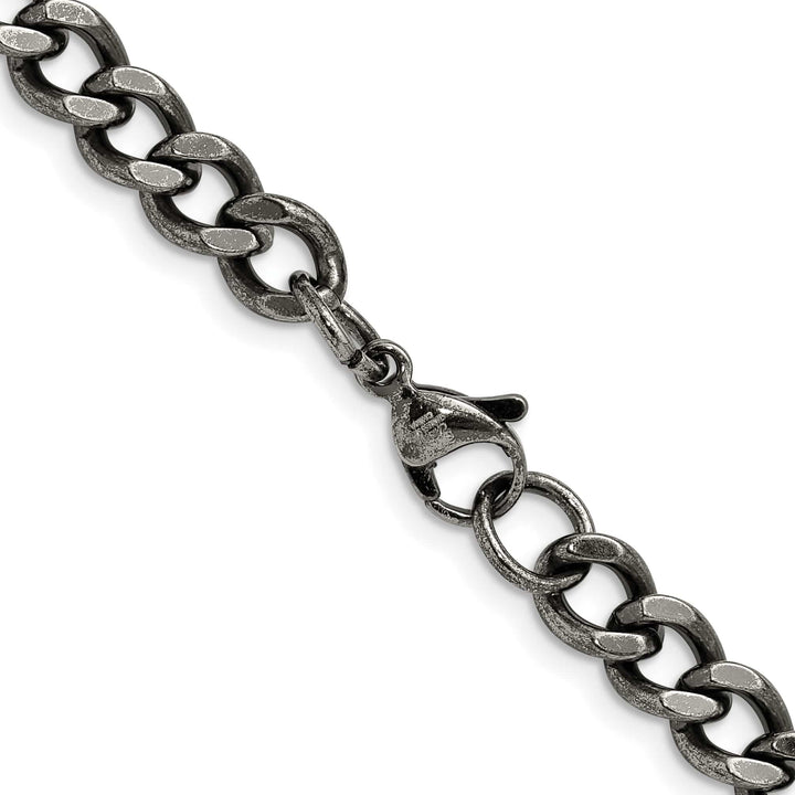 Chisel Stainless Steel Antiqued 6.7mm Curb Chain