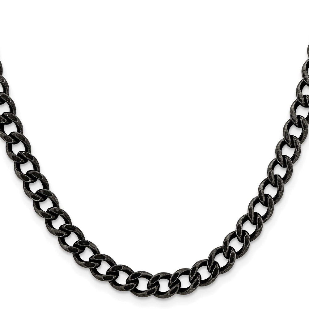 Chisel Stainless Steel Antiqued 6.7mm Curb Chain
