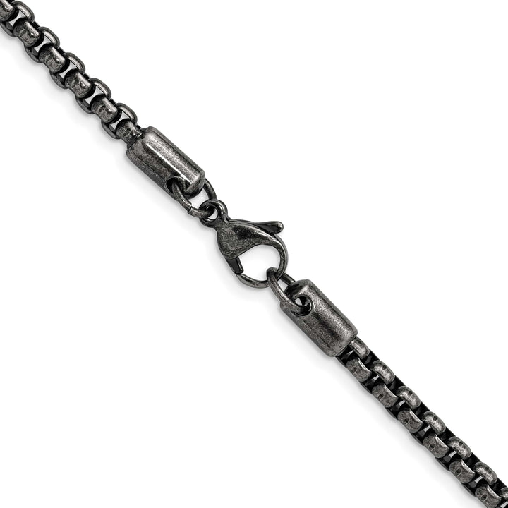 Chisel Stainless Steel Antiqued and 3.9mm Rounded Box Chain