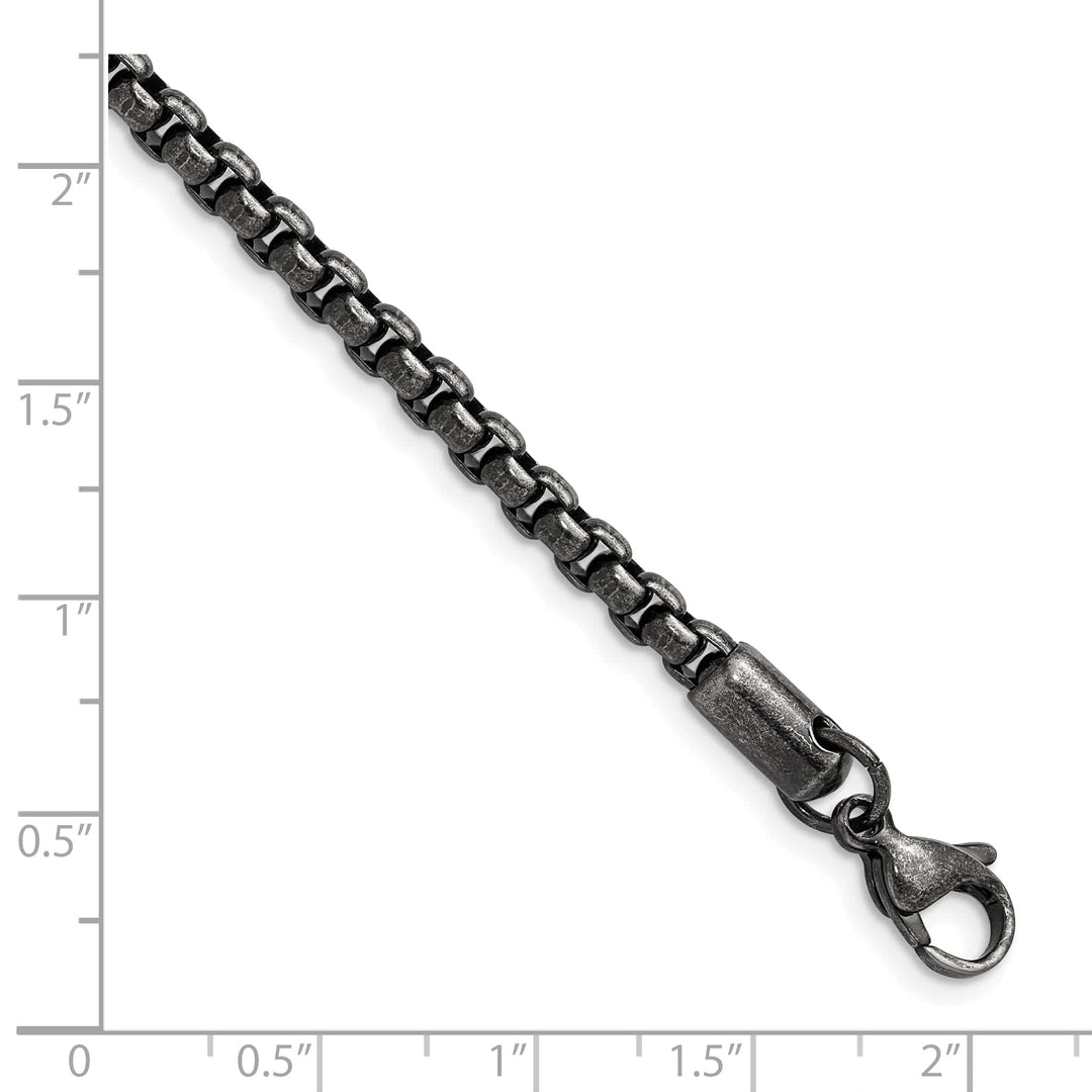 Chisel Stainless Steel Antiqued and 3.9mm Rounded Box Chain