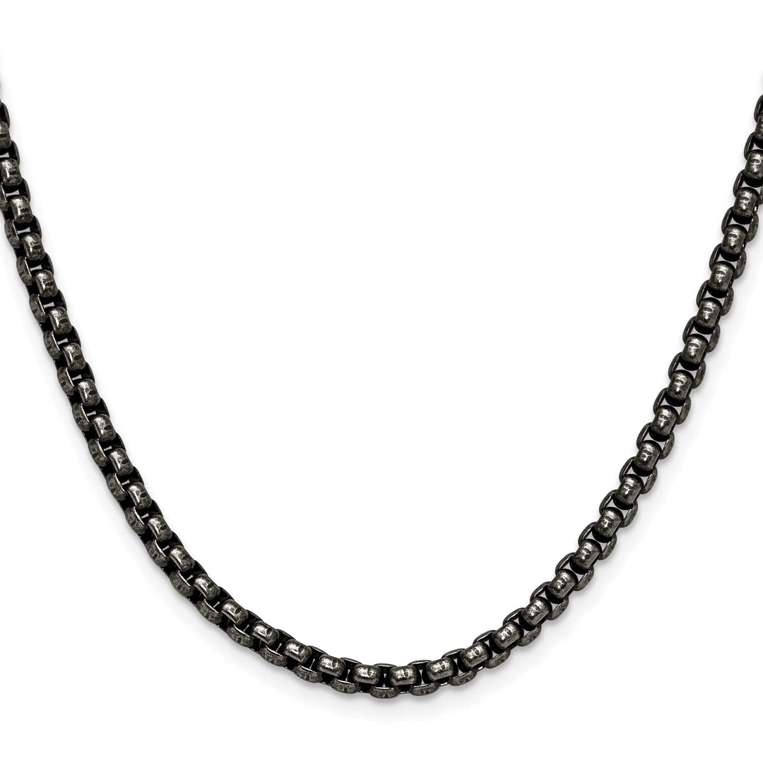 Chisel Stainless Steel Antiqued and 3.9mm Rounded Box Chain