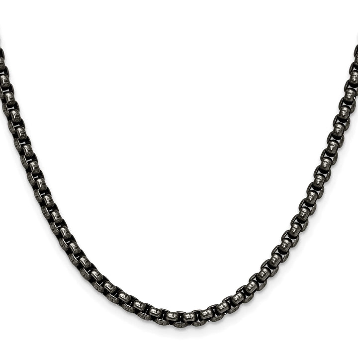 Chisel Stainless Steel Antiqued and 3.9mm Rounded Box Chain