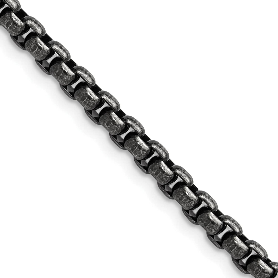 Chisel Stainless Steel Antiqued and 3.9mm Rounded Box Chain