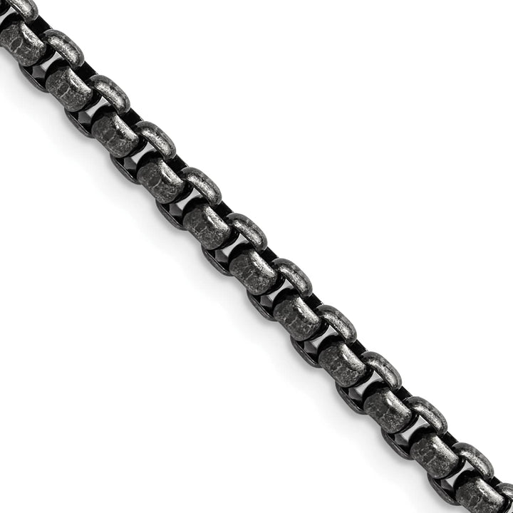 Chisel Stainless Steel Antiqued and 3.9mm Rounded Box Chain