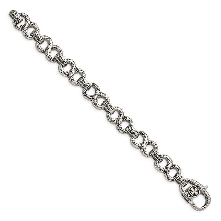Chisel Stainless Steel Antiqued and 8.5" Infinity Symbol Link Bracelet