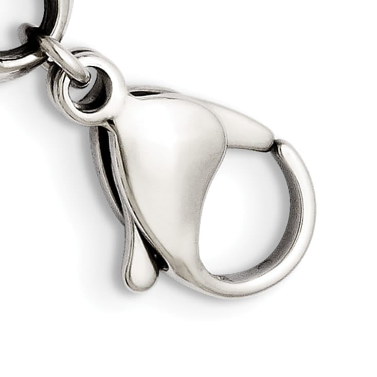 Chisel Stainless Steel Antiqued and 8.75" Patterned Link Bracelet