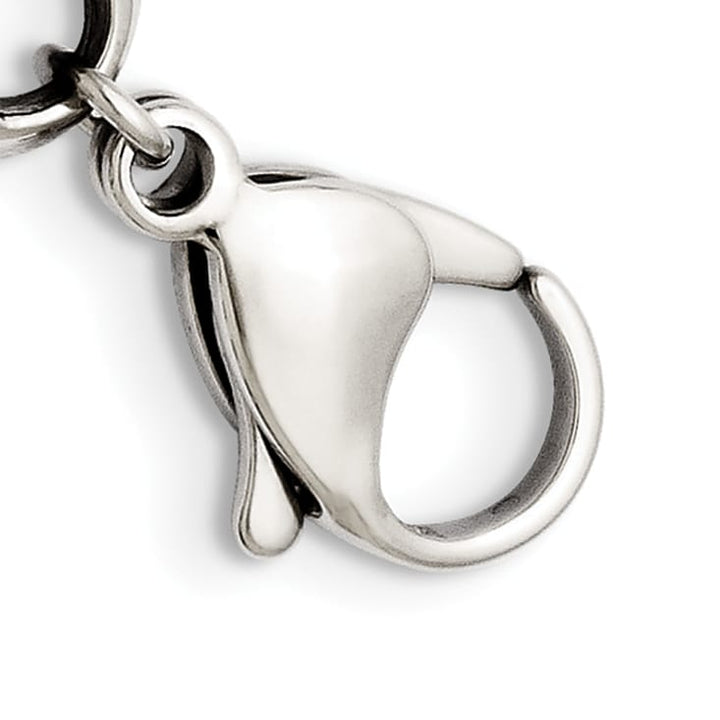 Chisel Stainless Steel Antiqued and 8.75" Patterned Link Bracelet