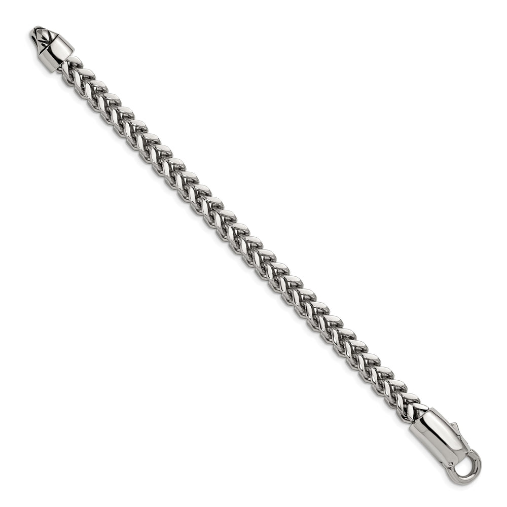 Chisel Stainless Steel Antiqued and Polished 8.5" Franco Link Bracelet