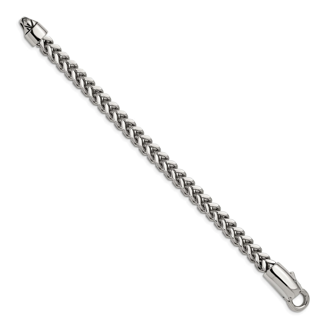 Chisel Stainless Steel Antiqued and Polished 8.5" Franco Link Bracelet