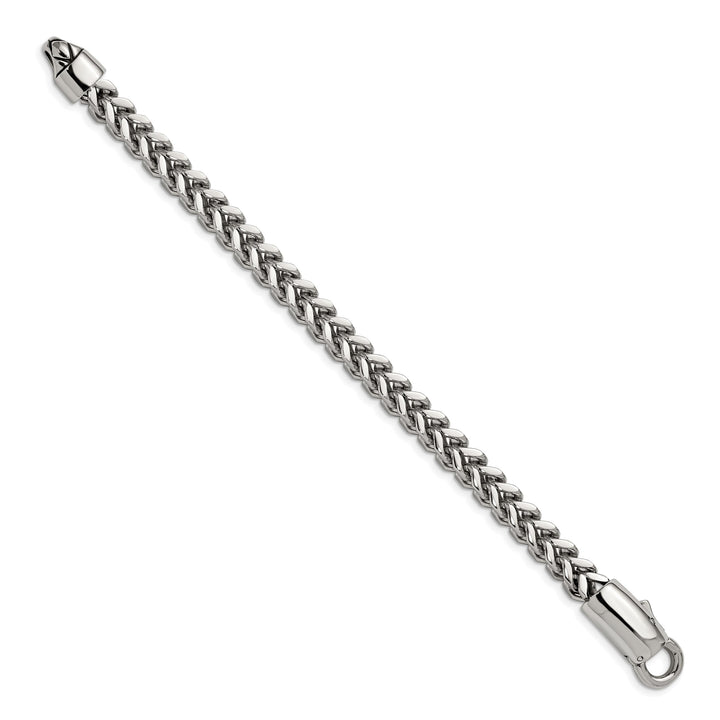 Chisel Stainless Steel Antiqued and Polished 8.5" Franco Link Bracelet