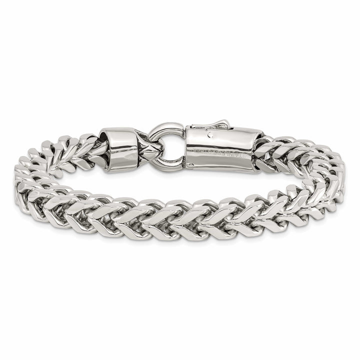 Chisel Stainless Steel Antiqued and Polished 8.5" Franco Link Bracelet