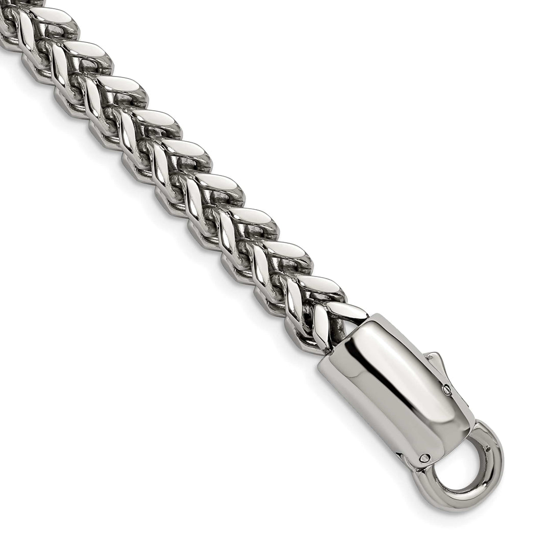 Chisel Stainless Steel Antiqued and Polished 8.5" Franco Link Bracelet