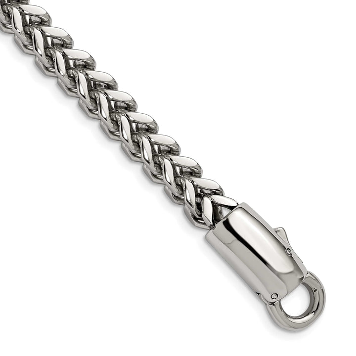 Chisel Stainless Steel Antiqued and Polished 8.5" Franco Link Bracelet