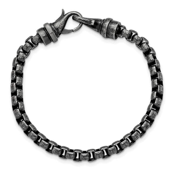 Chisel Stainless Steel Antiqued Box Bracelet Bracelet 8.5 Inch