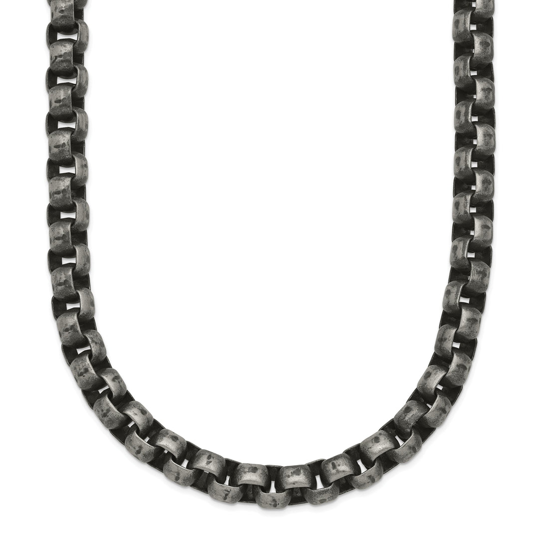 Chisel Stainless Steel Antiqued Box Chain 24 Inch