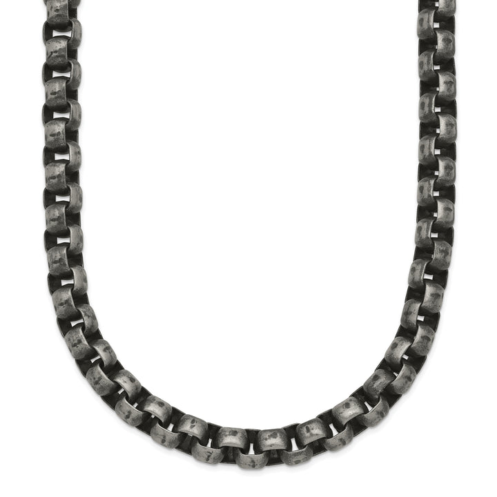 Chisel Stainless Steel Antiqued Box Chain 24 Inch