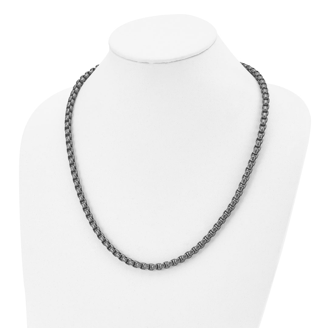Chisel Stainless Steel Antiqued Box Chain 24 Inch