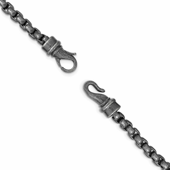 Chisel Stainless Steel Antiqued Box Chain 24 Inch