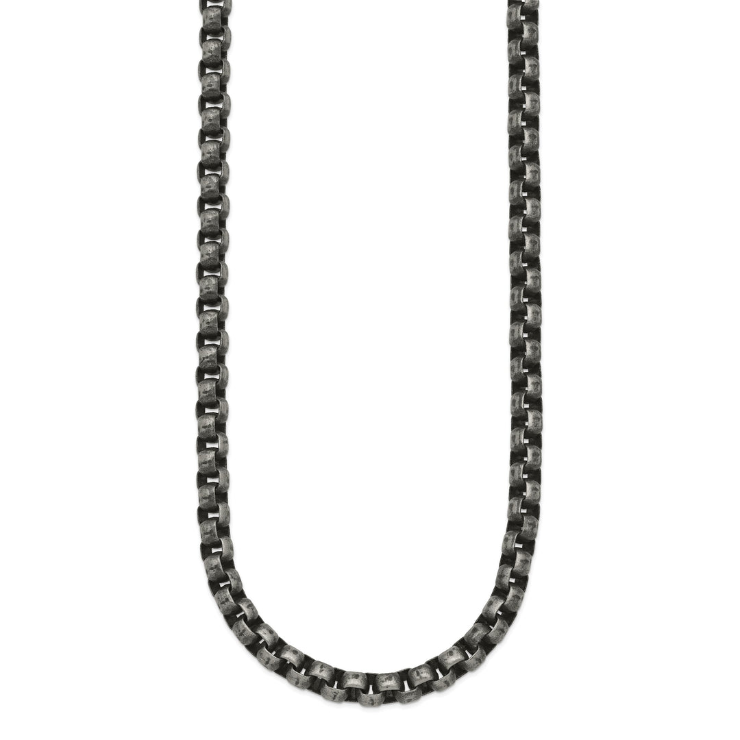Chisel Stainless Steel Antiqued Box Chain 24 Inch