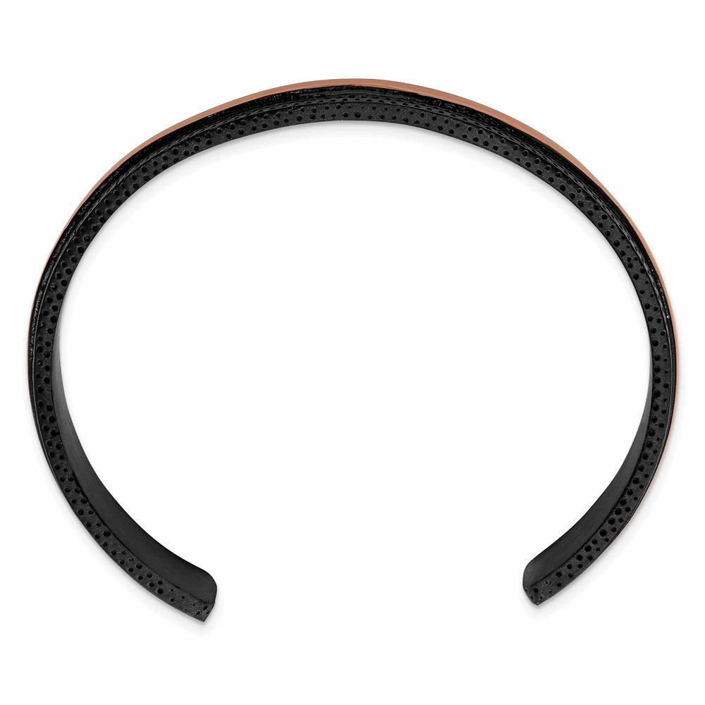 Chisel Stainless Steel Black and Brown IP-plated 10mm Cuff Bangle