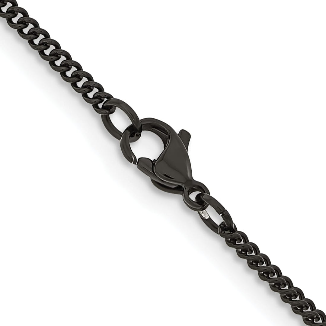 Chisel Stainless Steel Black Finish Finish 2.25mm Round Curb Chain
