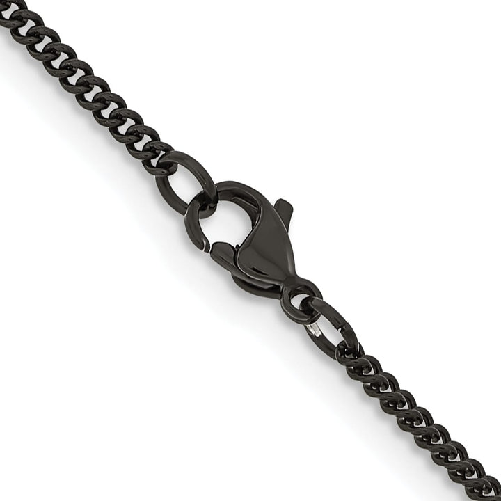 Chisel Stainless Steel Black Finish Finish 2.25mm Round Curb Chain