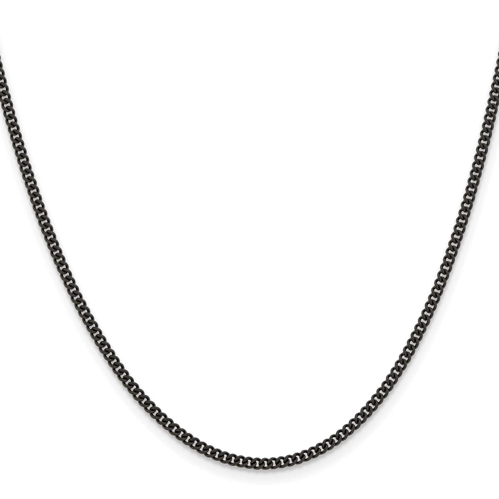 Chisel Stainless Steel Black Finish Finish 2.25mm Round Curb Chain