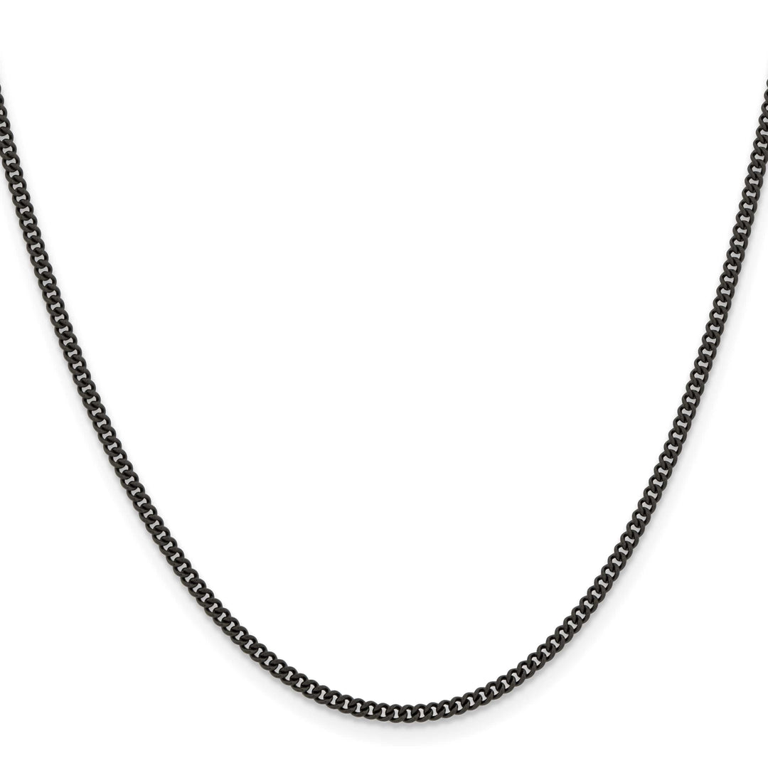Chisel Stainless Steel Black Finish Finish 2.25mm Round Curb Chain