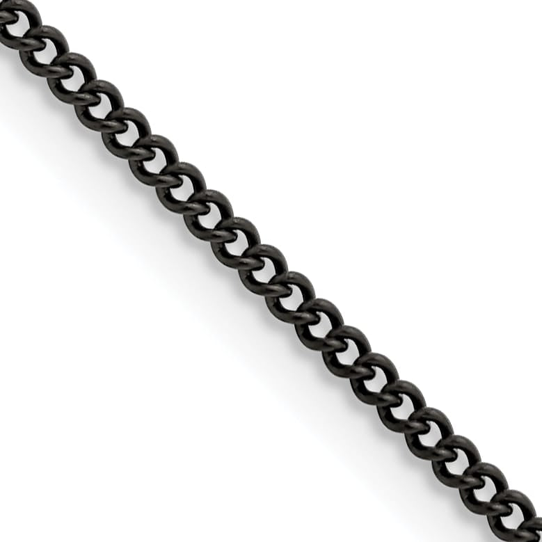 Chisel Stainless Steel Black Finish Finish 2.25mm Round Curb Chain
