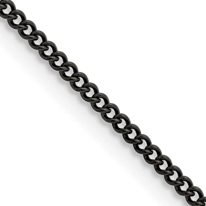 Chisel Stainless Steel Black Finish Finish 2.25mm Round Curb Chain