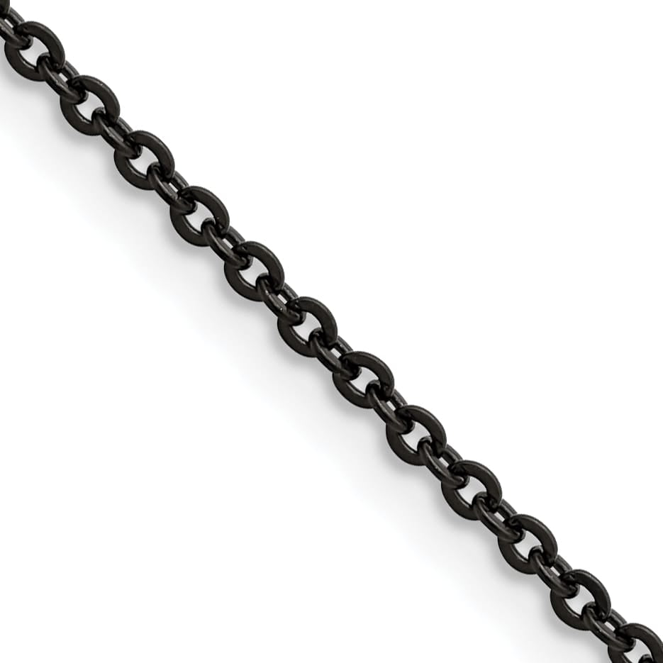 Chisel Stainless Steel Black Finish Finish 2.3mm Cable Chain