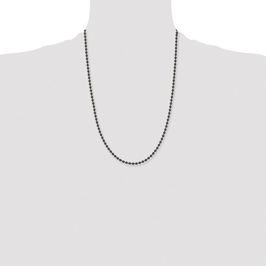 Chisel Stainless Steel Black Finish Finish 2.4mm Ball Chain