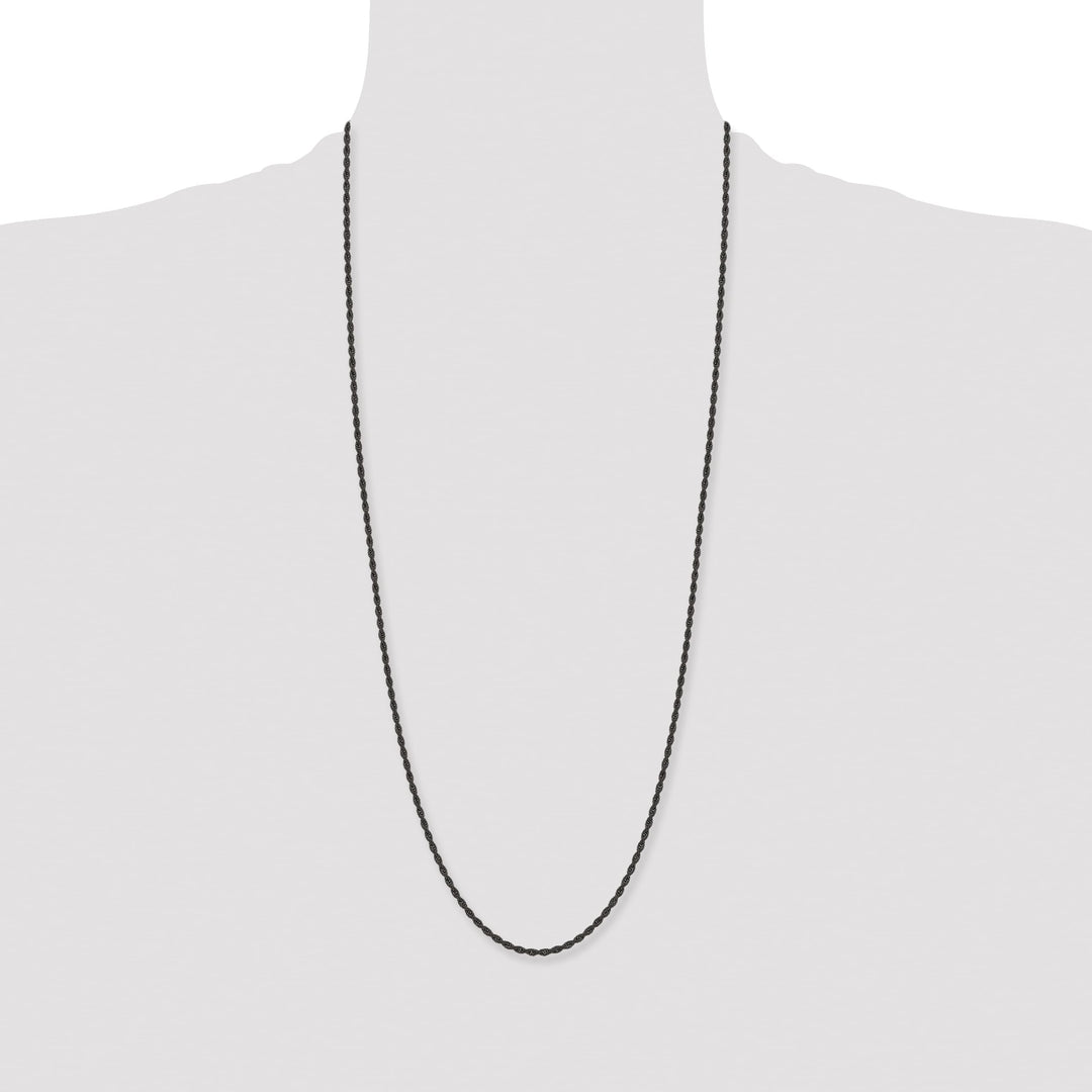 Chisel Stainless Steel Black Finish Finish 2.4mm Rope Chain