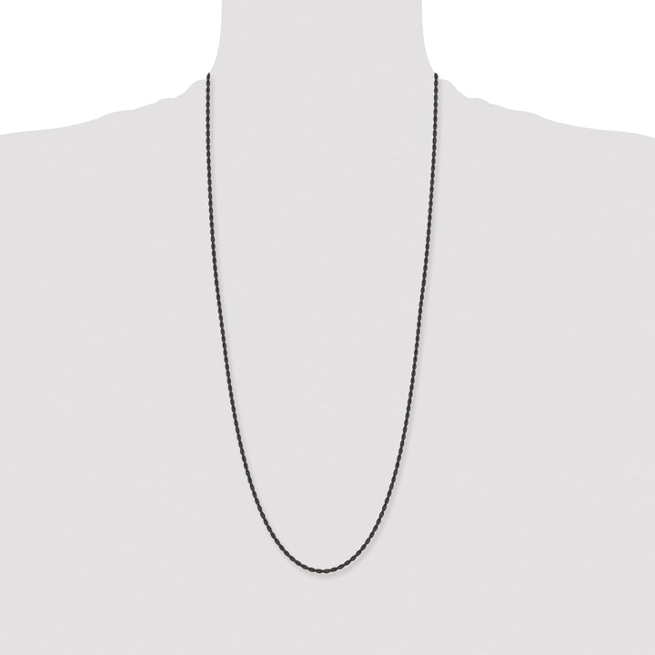 Chisel Stainless Steel Black Finish Finish 2.4mm Rope Chain
