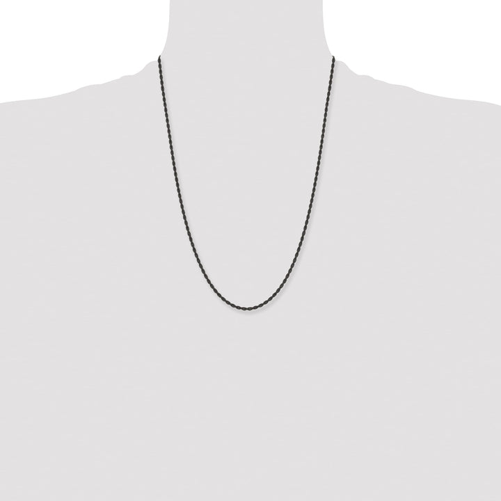 Chisel Stainless Steel Black Finish Finish 2.4mm Rope Chain