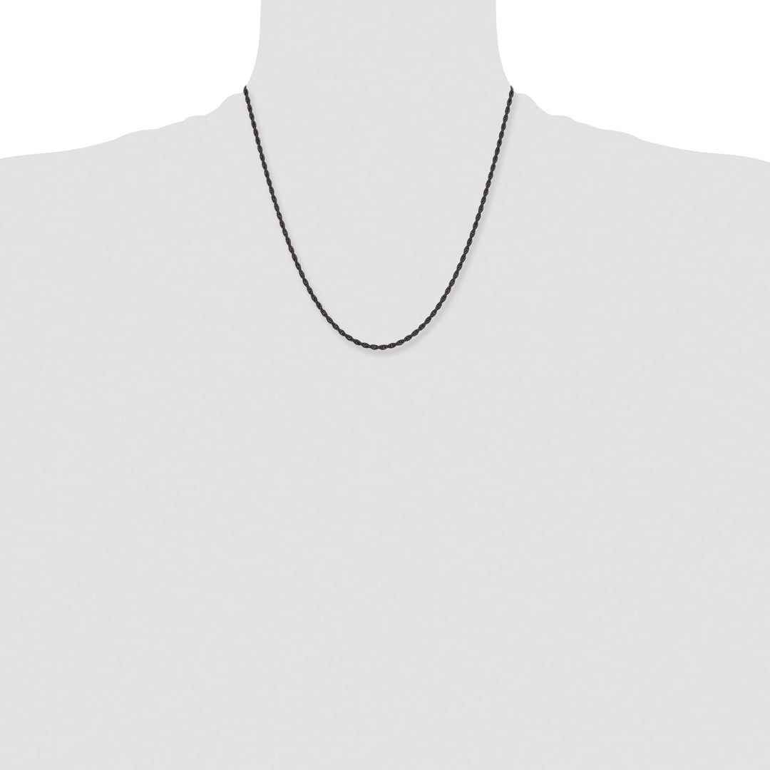 Chisel Stainless Steel Black Finish Finish 2.4mm Rope Chain