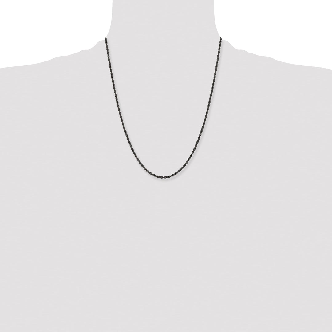 Chisel Stainless Steel Black Finish Finish 2.4mm Rope Chain