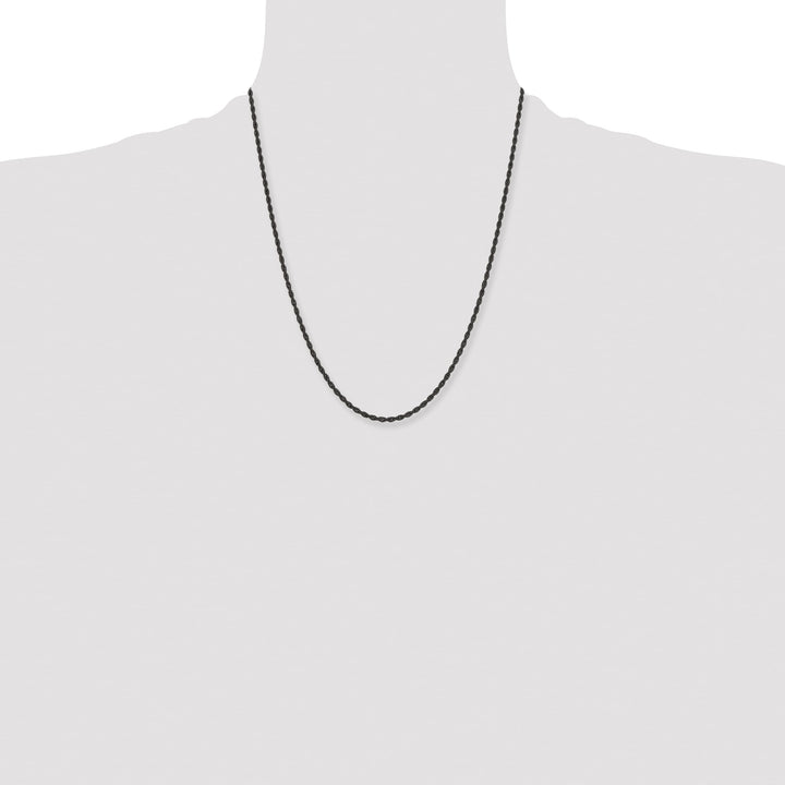 Chisel Stainless Steel Black Finish Finish 2.4mm Rope Chain