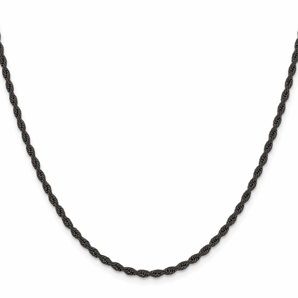 Chisel Stainless Steel Black Finish Finish 2.4mm Rope Chain